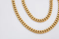 8mm Gold Miami Cuban Link Chain for Men -- DVVX CHAINS