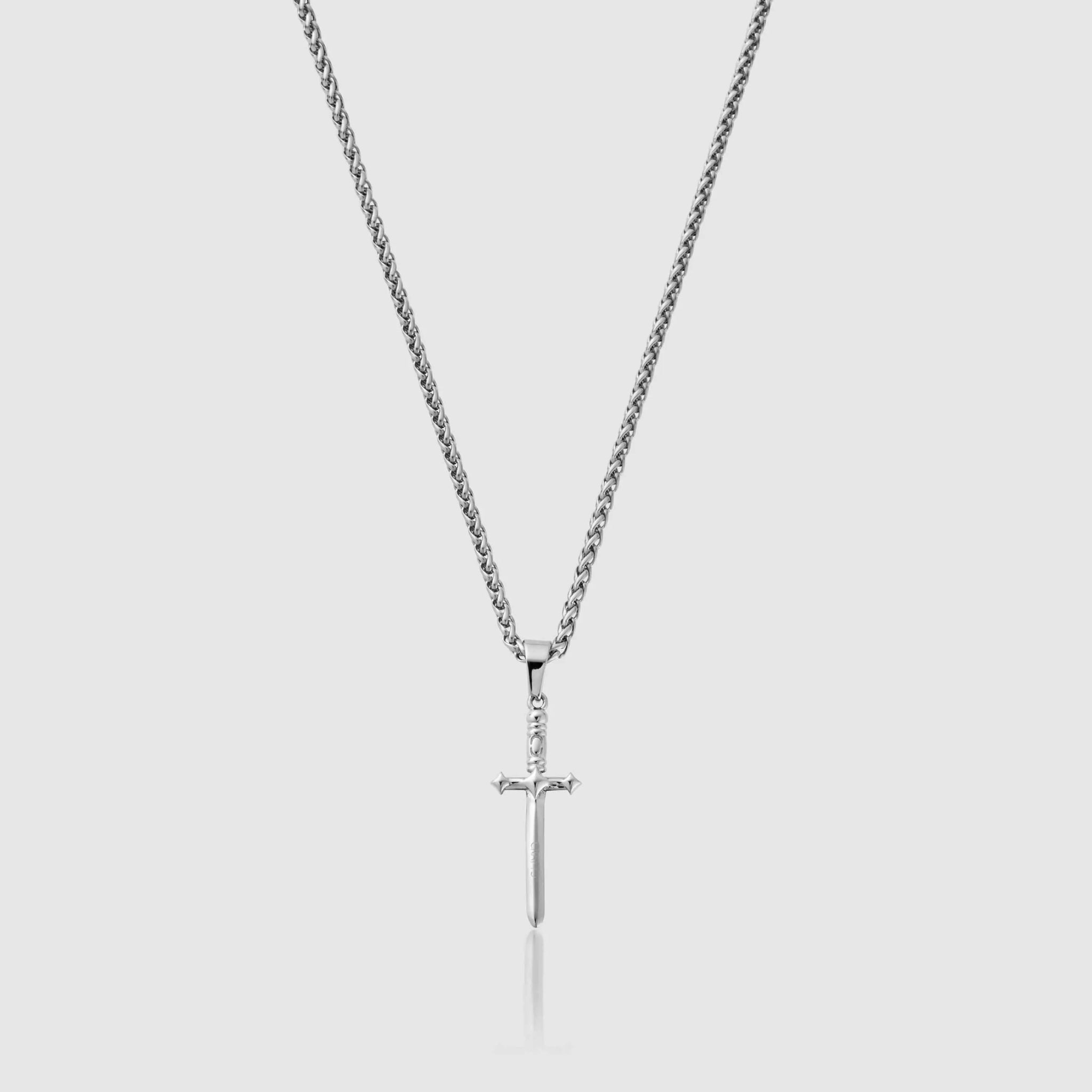 Men's Silver Dagger Pendant Necklace DVVX
