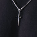 Men's Silver Dagger Pendant Necklace DVVX