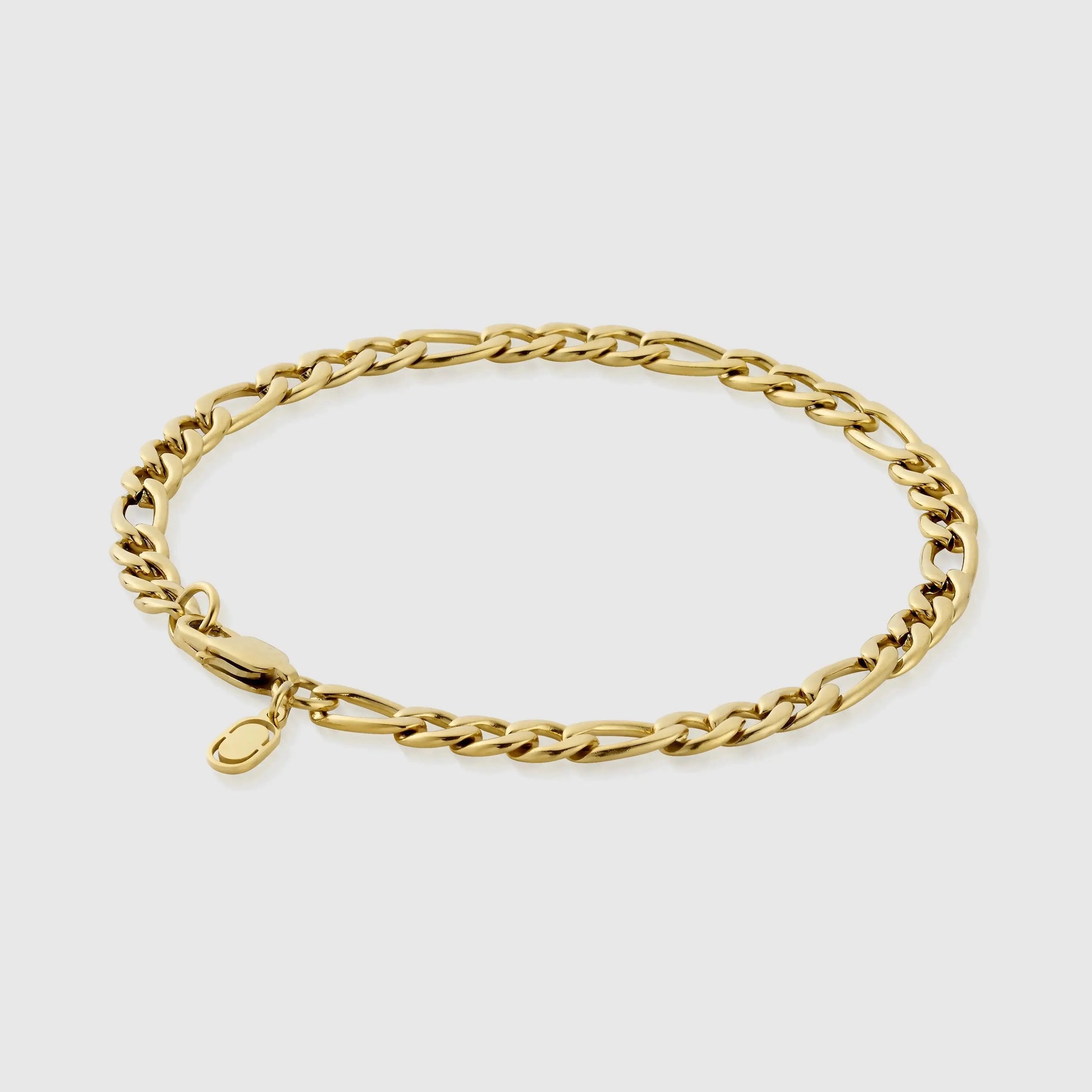 Gold Figaro Bracelet (5mm) -- DVVX CHAINS