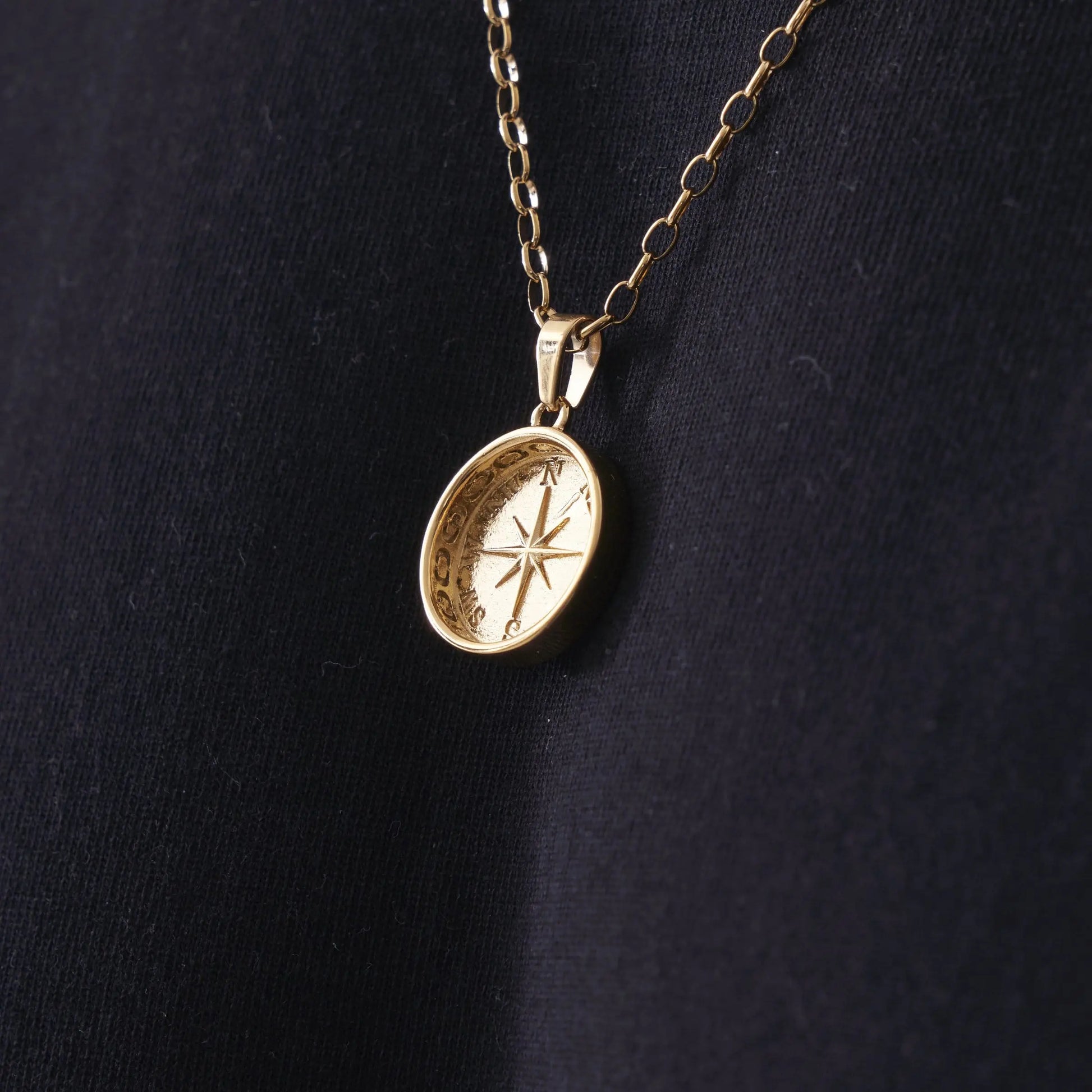Gold Navigation Pendant Necklace for Men -- DVVX CHAINS